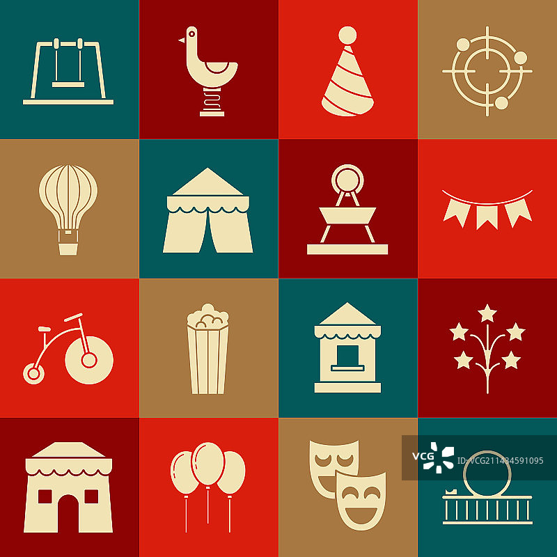 过山车烟花嘉年华彩带套装图片素材