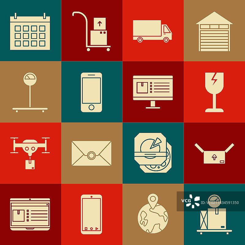 带有纸板箱的比例尺和交通套装图片素材