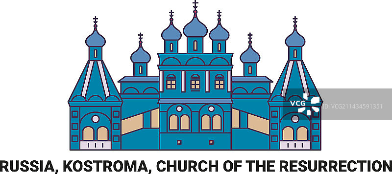 俄罗斯科斯特罗马复活教堂图片素材