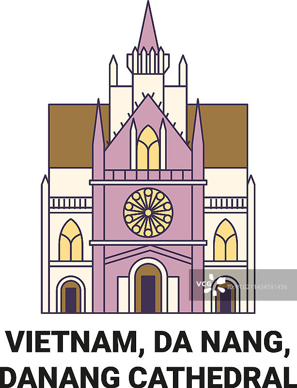 越南岘港大教堂旅游地标图片素材