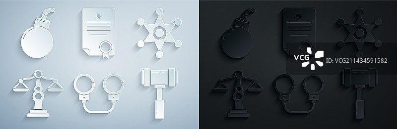 手铐六芒星警长正义天平素材图片素材