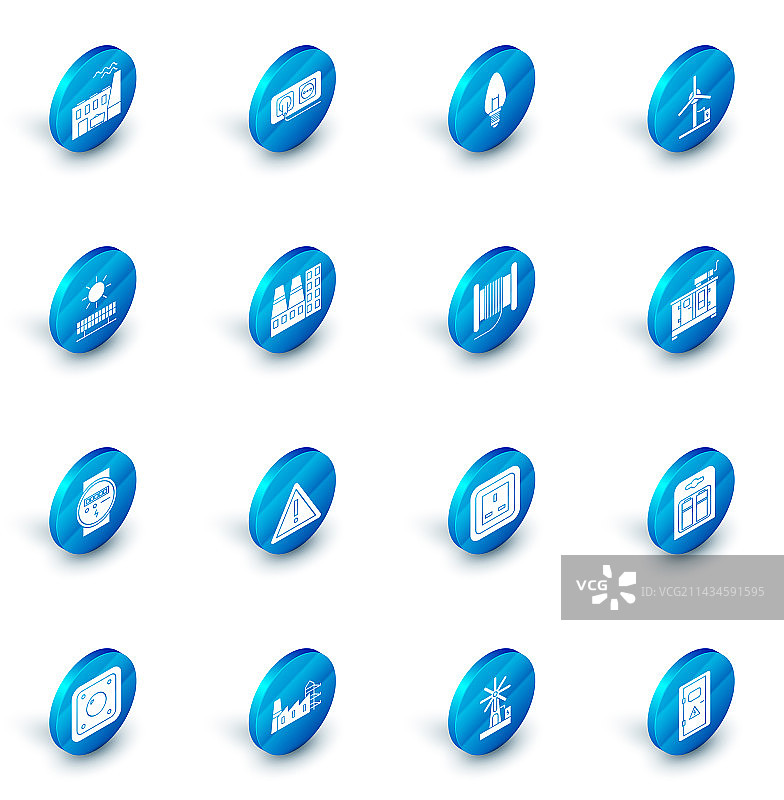 电源插座灯泡风力涡轮机套装图片素材