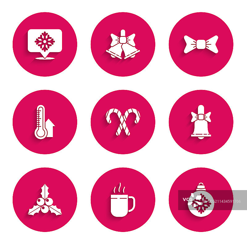 带条纹的圣诞拐杖糖、咖啡杯合集图片素材