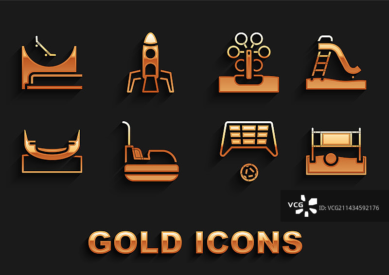 碰碰车儿童滑梯排球网组件图片素材