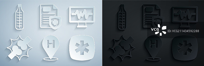 带心电图的医院监护仪地点设置图片素材