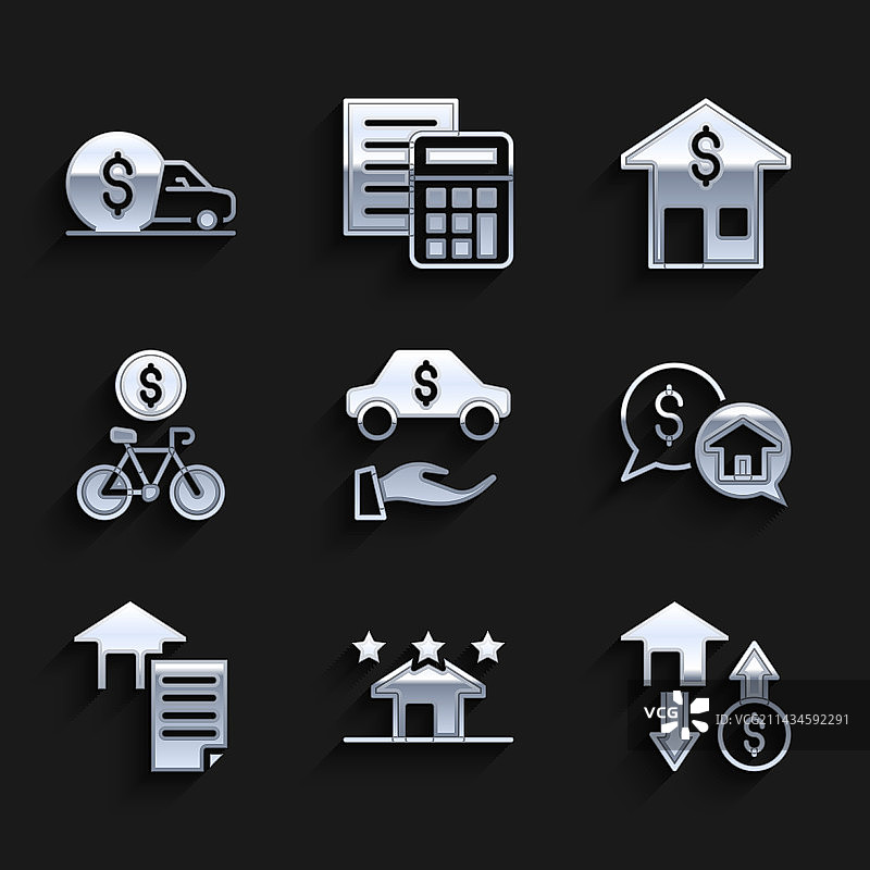 汽车租赁房地产美元房产组合图片素材
