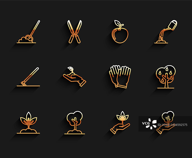 种植树木线条画图片素材