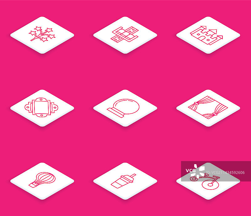 烟花景点旋转木马城堡图片素材