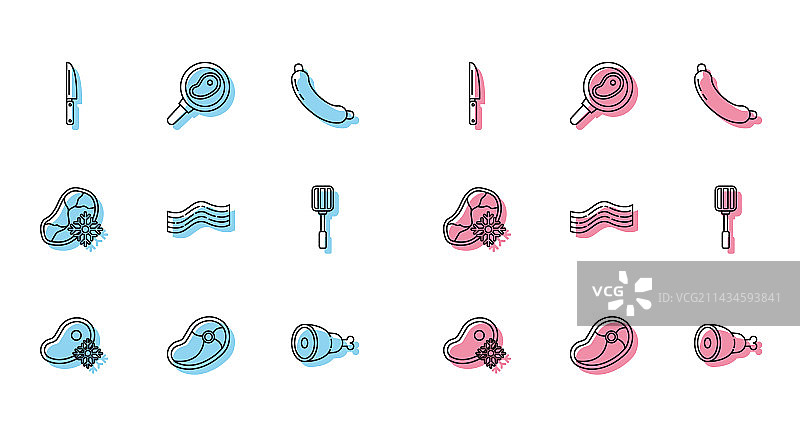 新鲜冷冻牛排刀图片素材