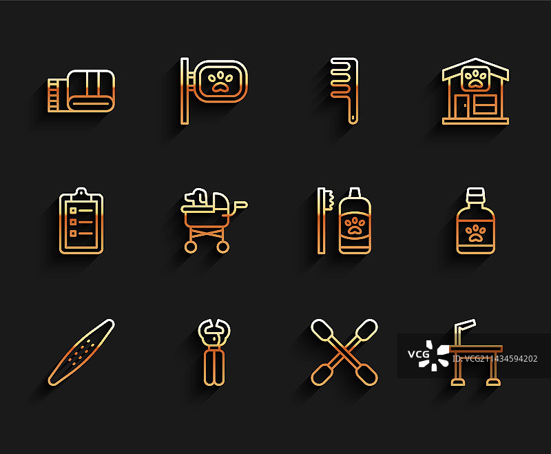 指甲锉宠物指甲钳毛巾等元素组合图片素材