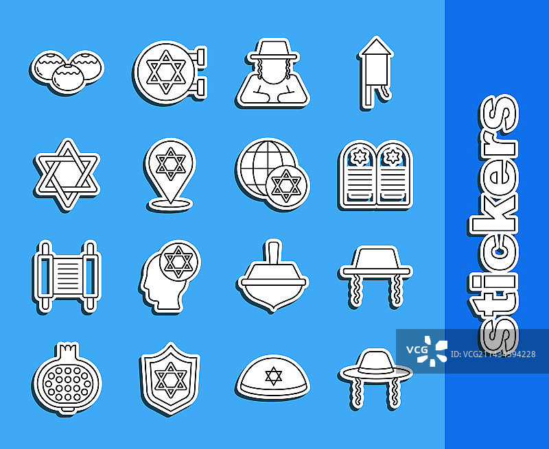 犹太帽子墓碑星标图案图片素材