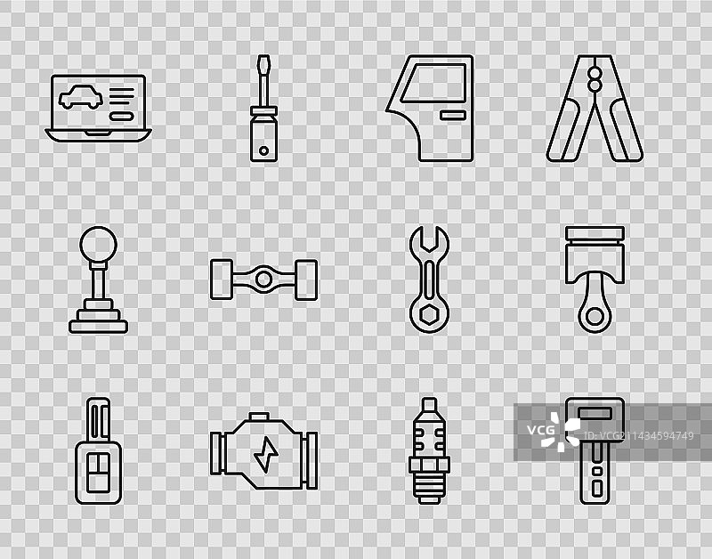 带遥控的车钥匙和车门发动机检查图片素材
