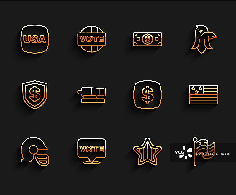 美式橄榄球头盔投票美国图标图片素材