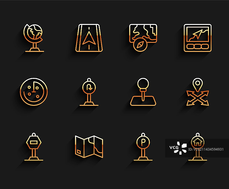 线路停止标志折叠地图地球图片素材