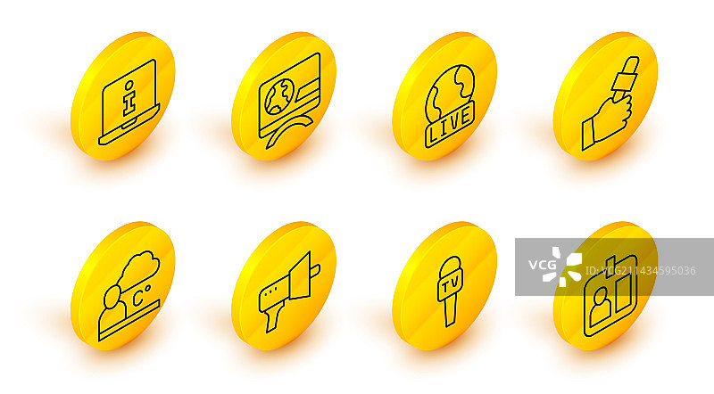 记者证件麦克风扬声器图标图片素材