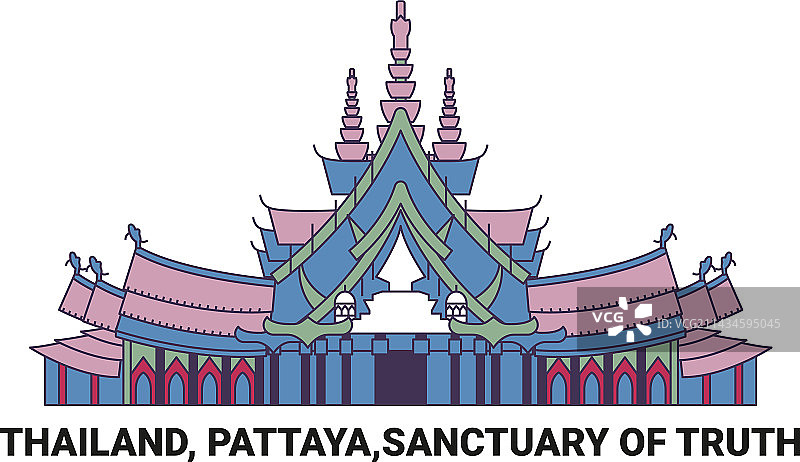 泰国芭堤雅真理寺之旅图片素材