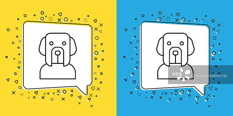 黄蓝背景宠物狗图标图片素材