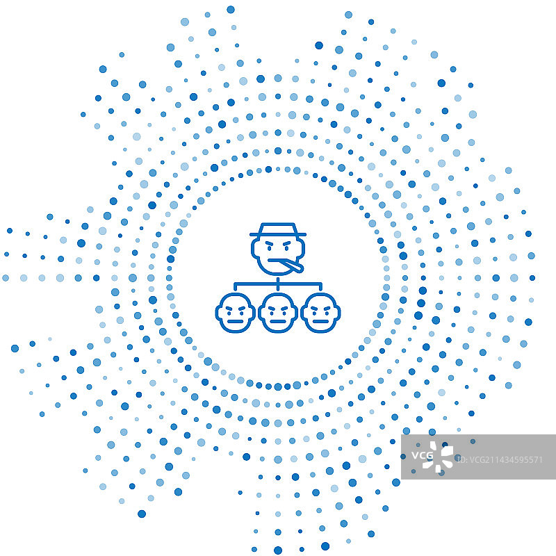 白色背景上的蓝色黑手党图标图片素材