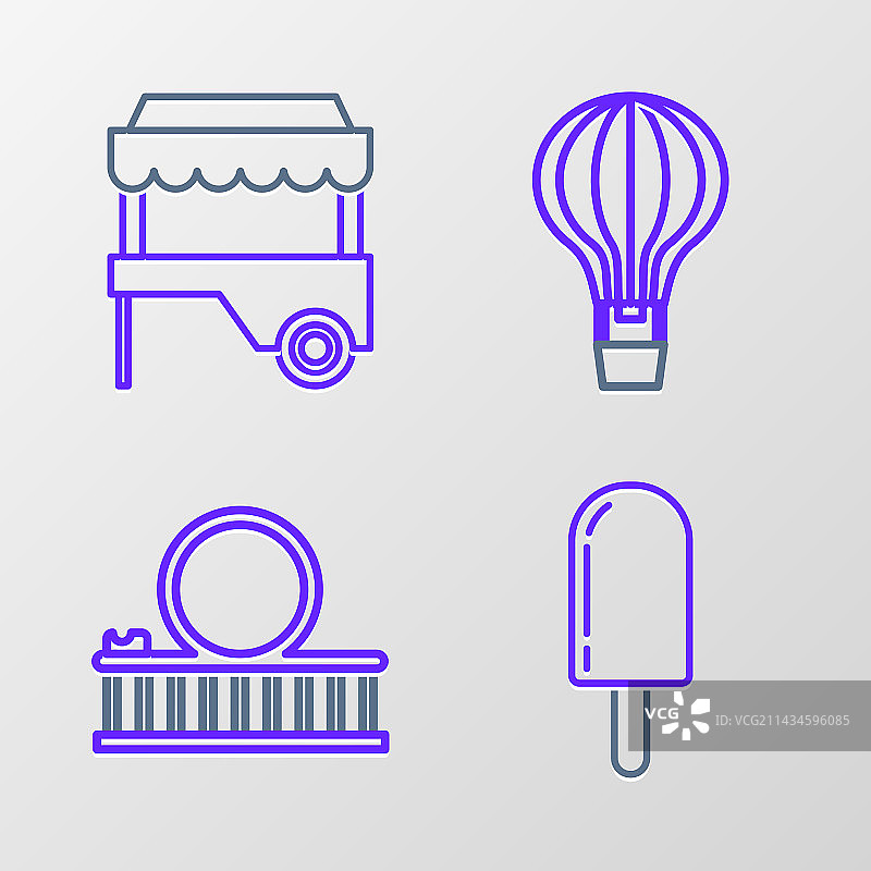 冰淇淋、过山车、热气球图片素材