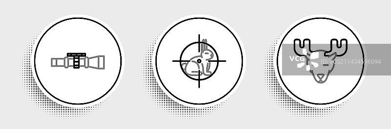 麋鹿头角狙击镜线条组合图片素材