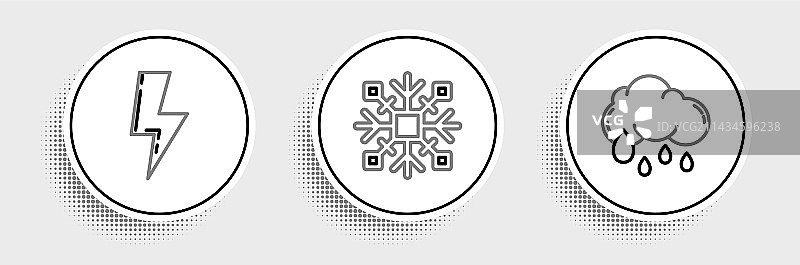 带雨闪电云集合图片素材