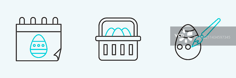 复活节彩蛋画笔日历图片素材