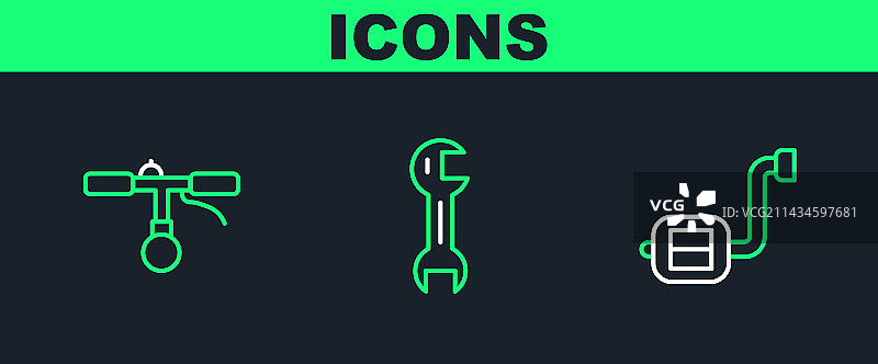 自行车零件套件：脚蹬、车把、扳手等图片素材