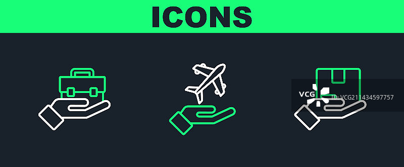 手持保险线条图片素材