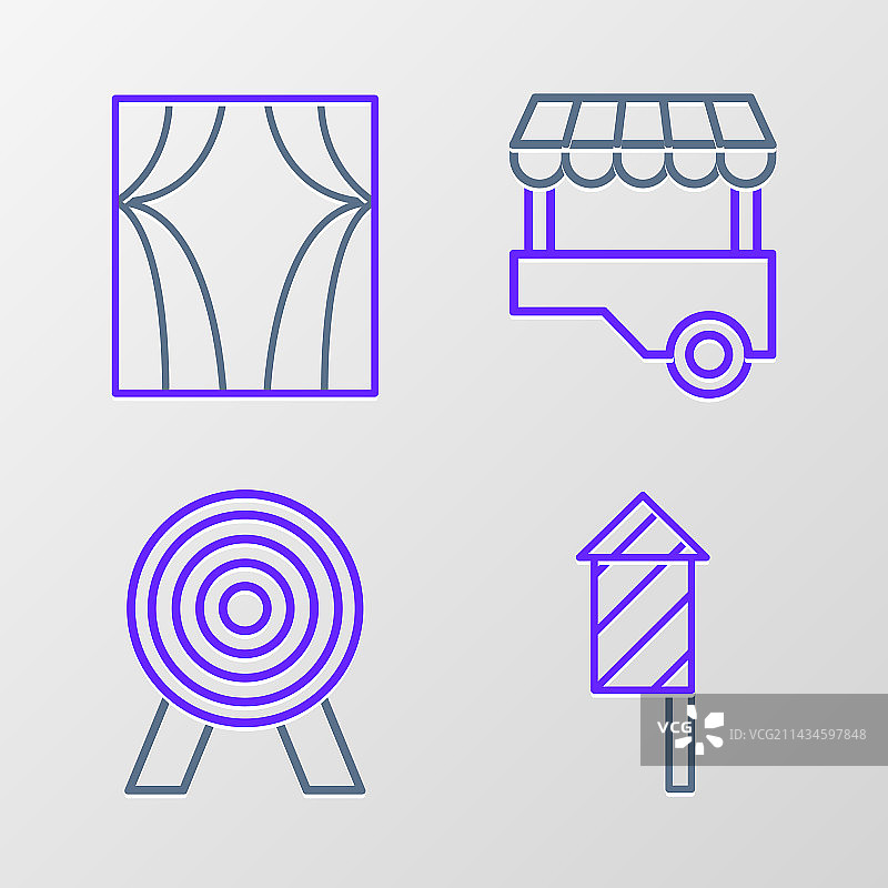 烟花、火箭、目标和快餐图案图片素材
