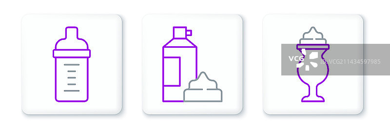 奶瓶装奶昔和婴儿奶图片素材