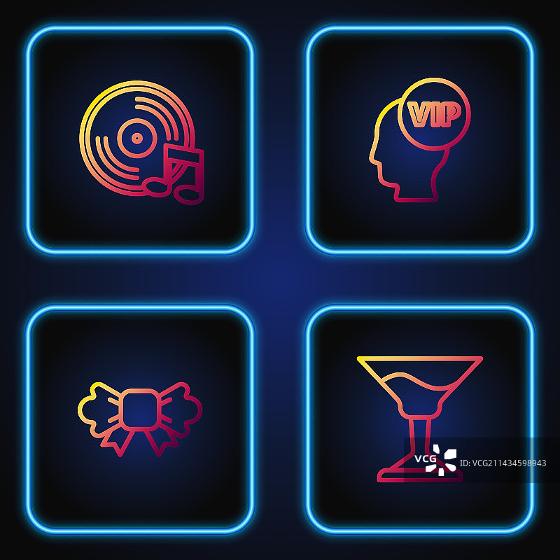 鸡尾酒领结黑胶唱片和贵宾图片素材