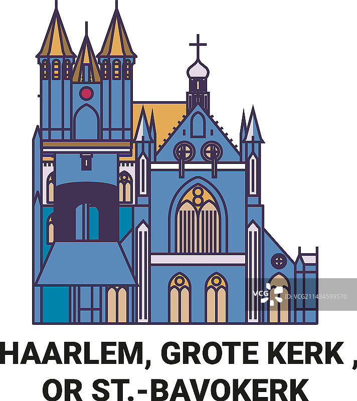 荷兰哈勒姆圣巴弗教堂图片素材