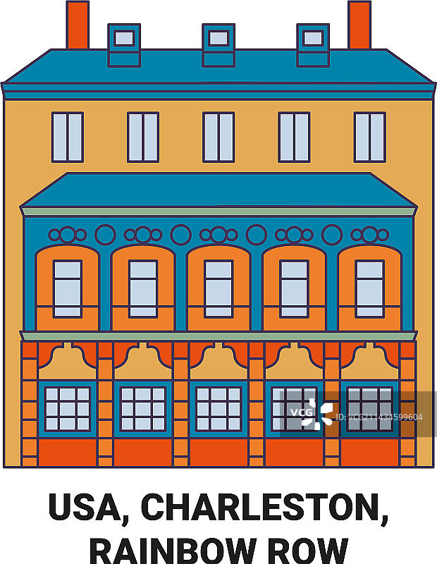 美国查尔斯顿彩虹街旅游地标图片素材