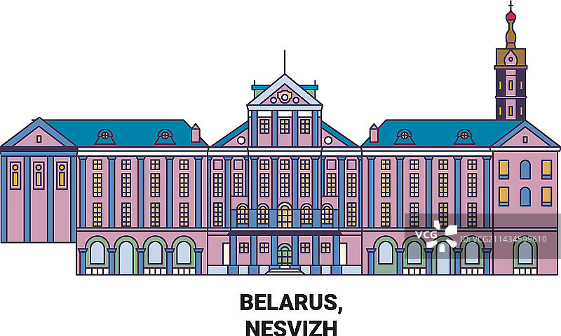 白俄罗斯涅斯维日旅游地标图片素材