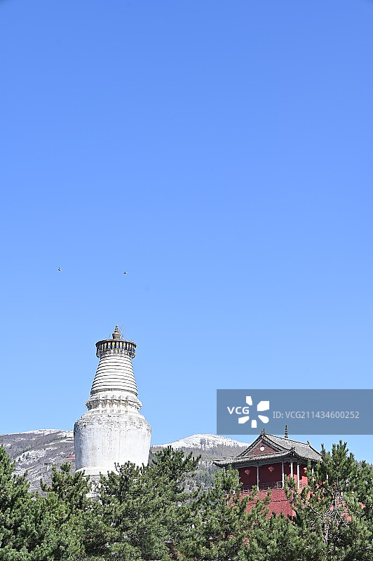 山西省忻州市五台山寺庙建筑图片素材