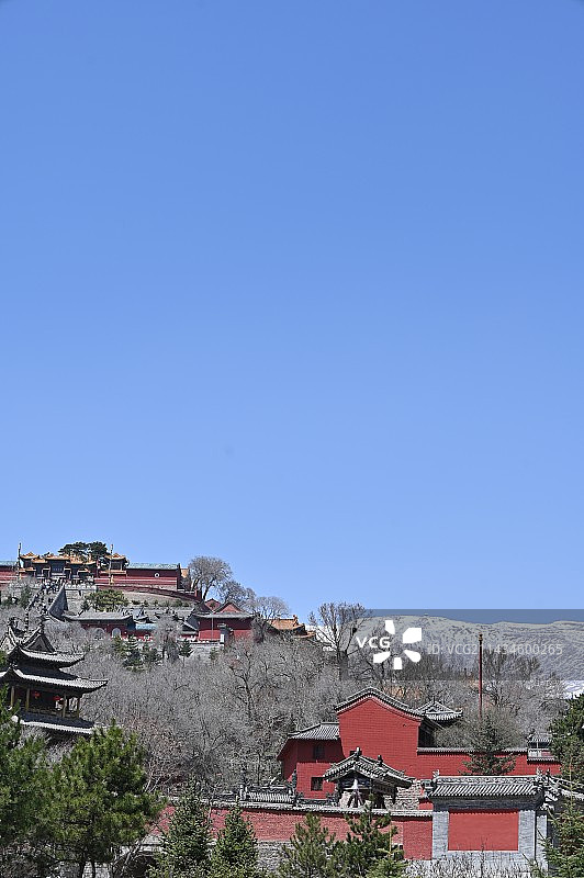 山西省忻州市五台山寺庙建筑图片素材