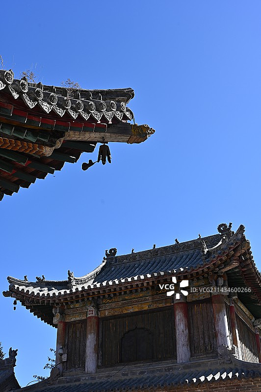 山西省忻州市五台山寺庙建筑图片素材