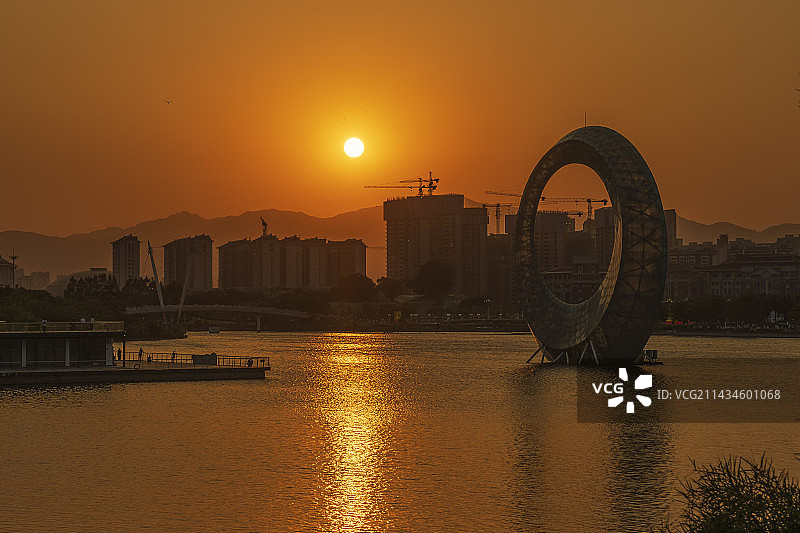 厦门园博苑日落图片素材