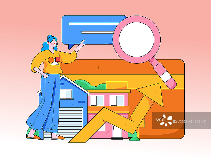 住房贷款扁平矢量概念运营插画图片素材