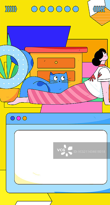 居家室内人物场景扁平矢量概念运营手绘插画图片素材