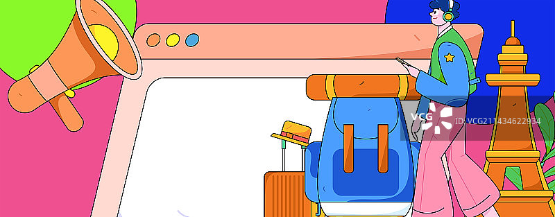 节假日旅游出行人物互联网背景矢量手绘插画图片素材