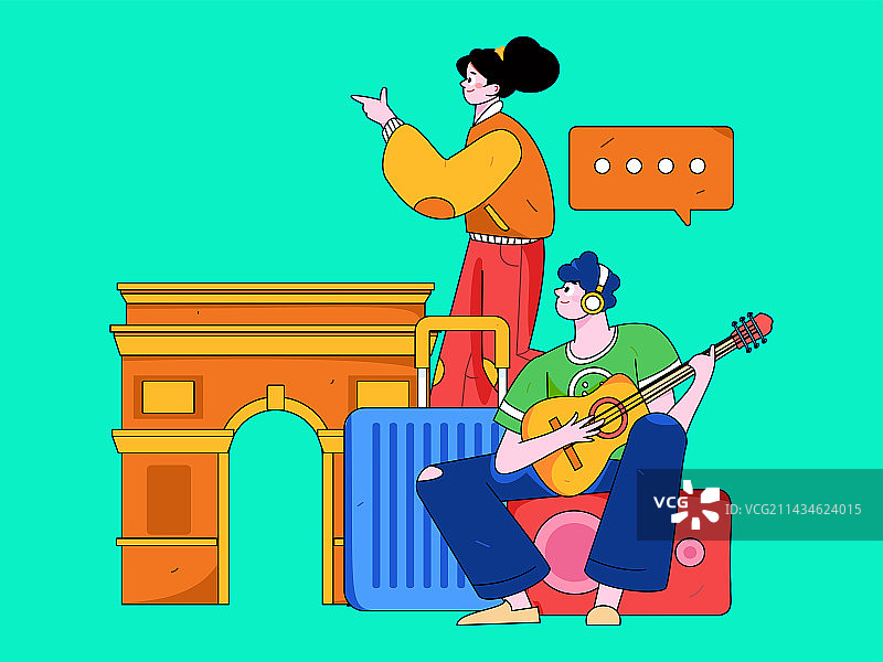 节假日旅游出行人物互联网背景矢量手绘插画图片素材