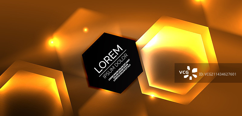 抽象的背景技术，霓虹六边形高科技图片素材