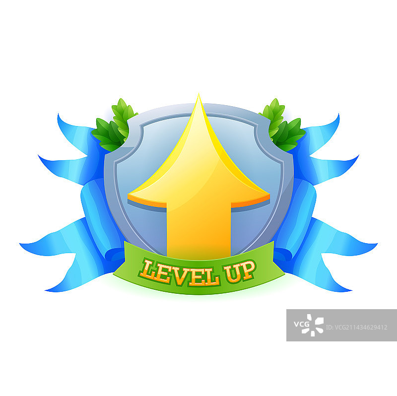 游戏升级奖励徽章UI图标图片素材