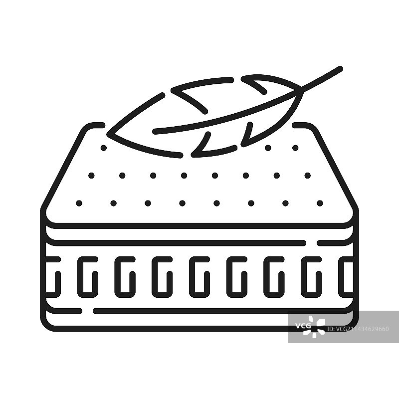 透气面料纺织床垫轮廓图标图片素材