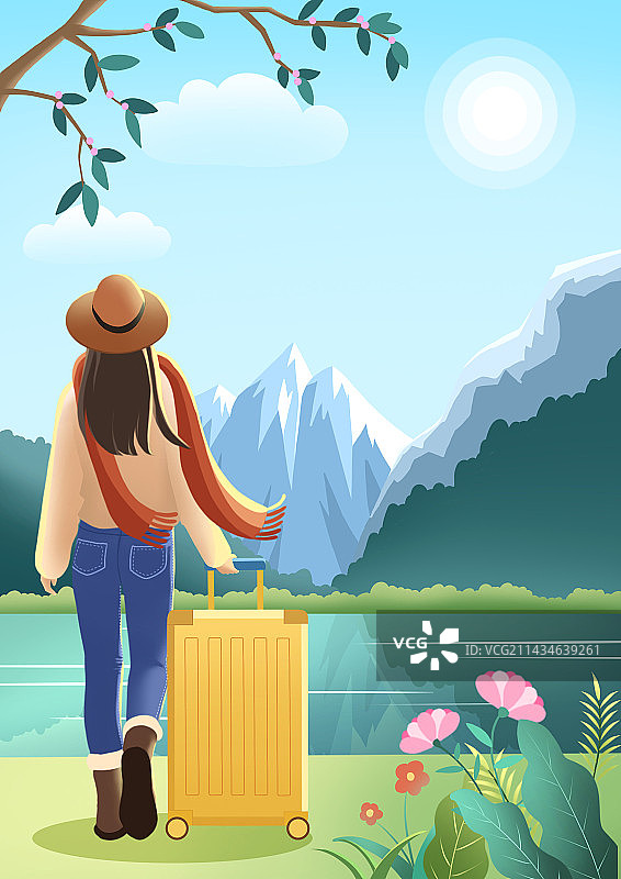 阳春三月 旅行计划图片素材