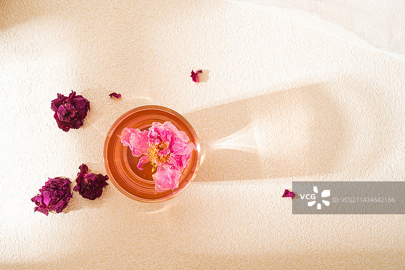 中式保健代茶饮山东平阴玫瑰花茶图片素材