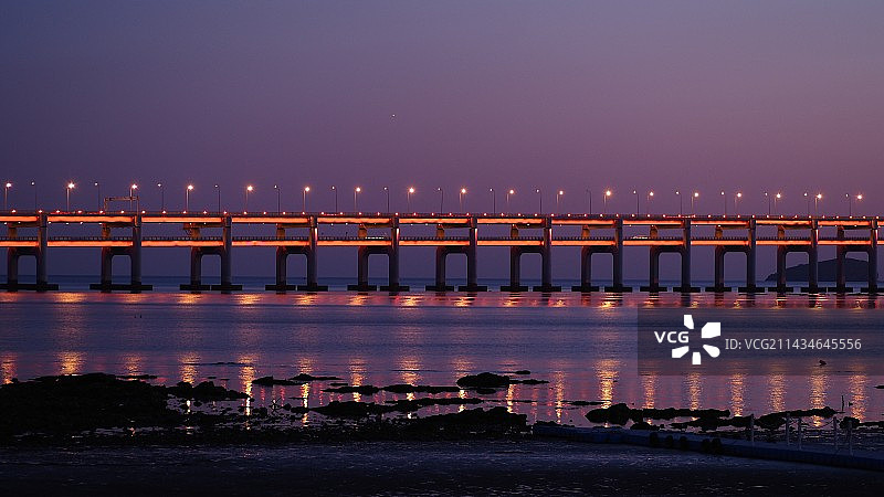跨海大桥夜景图片素材