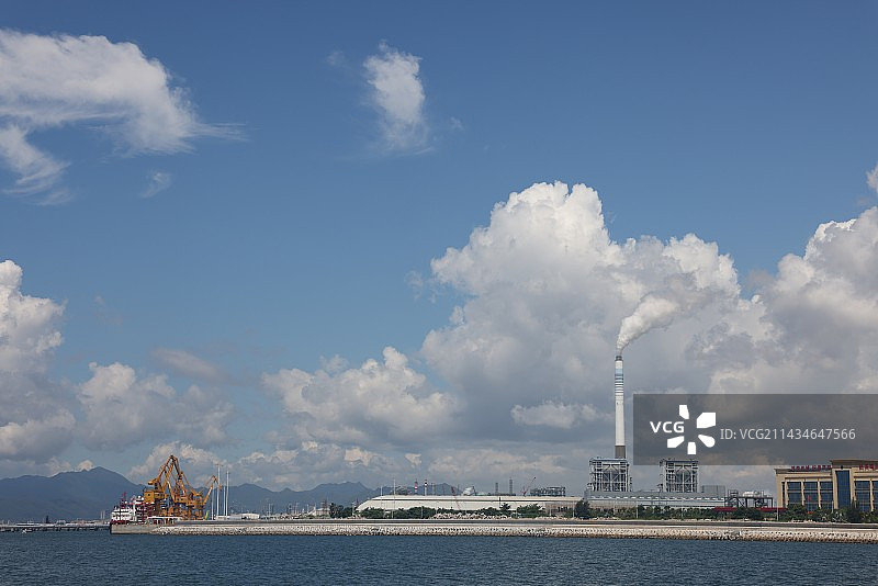 海边工厂图片素材