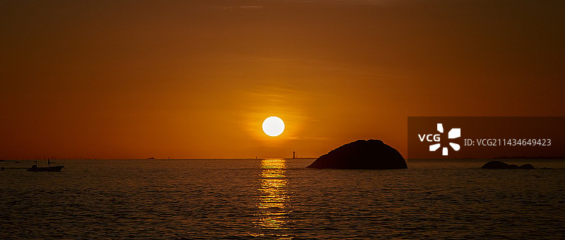 厦门黄厝沙滩日出图片素材